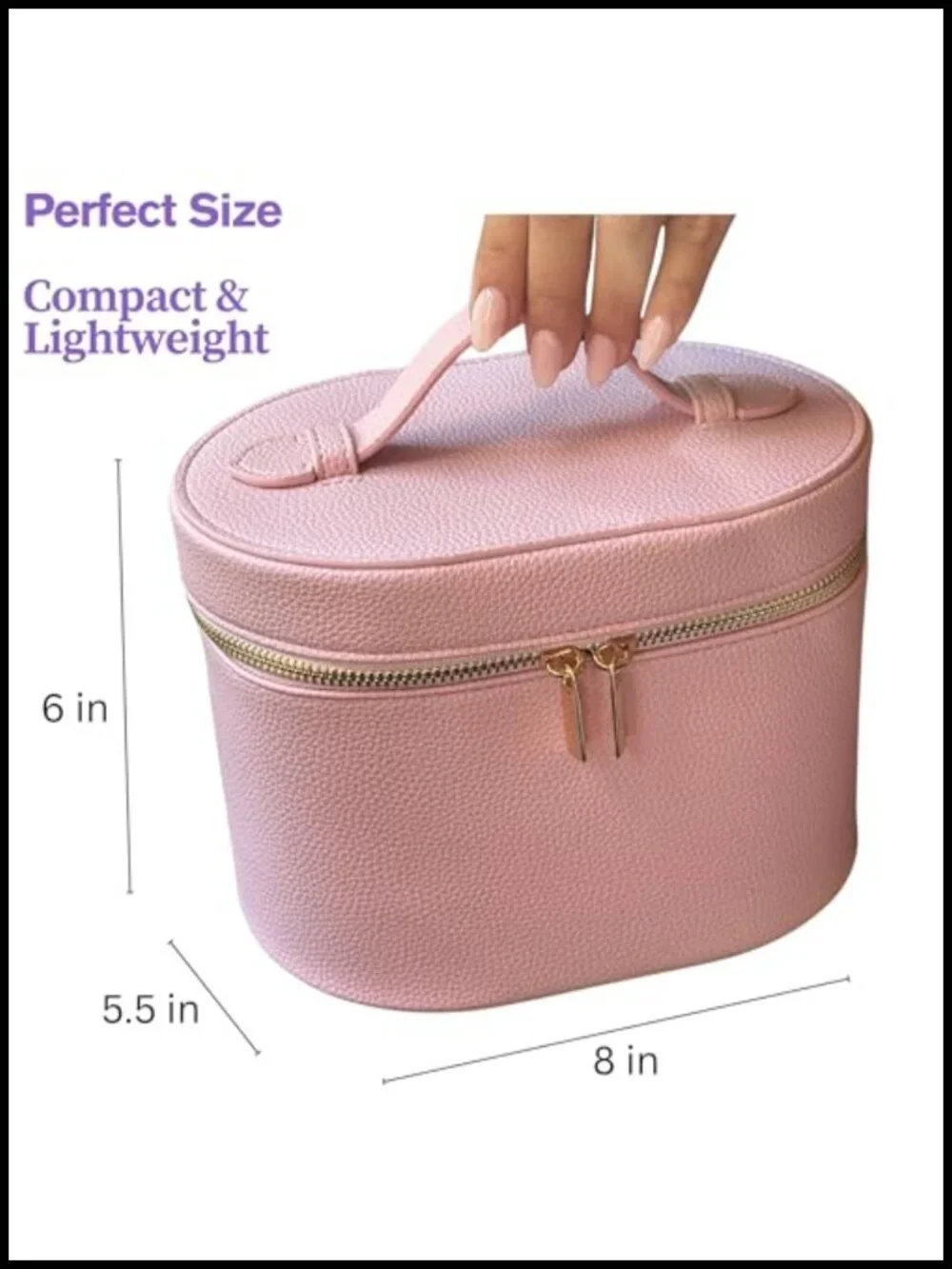 PU Leather Vanity Case Makeup Bag with Removable Organizer Divider, Travel